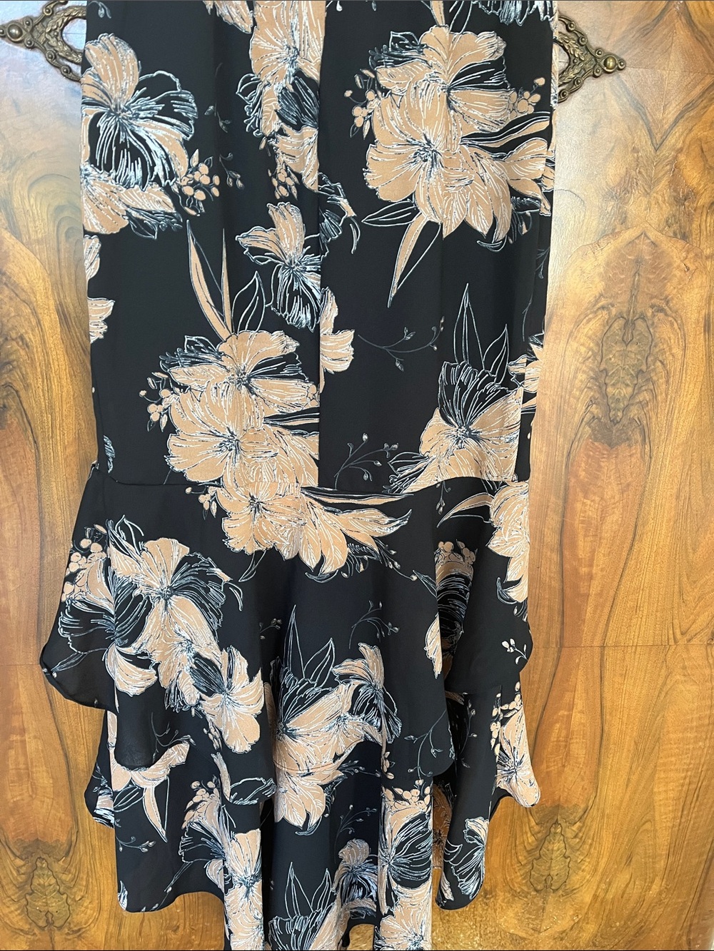 Lulus Black Floral High-Low Slip Dress Size Medium - New With Tags! - Picture 7 of 11